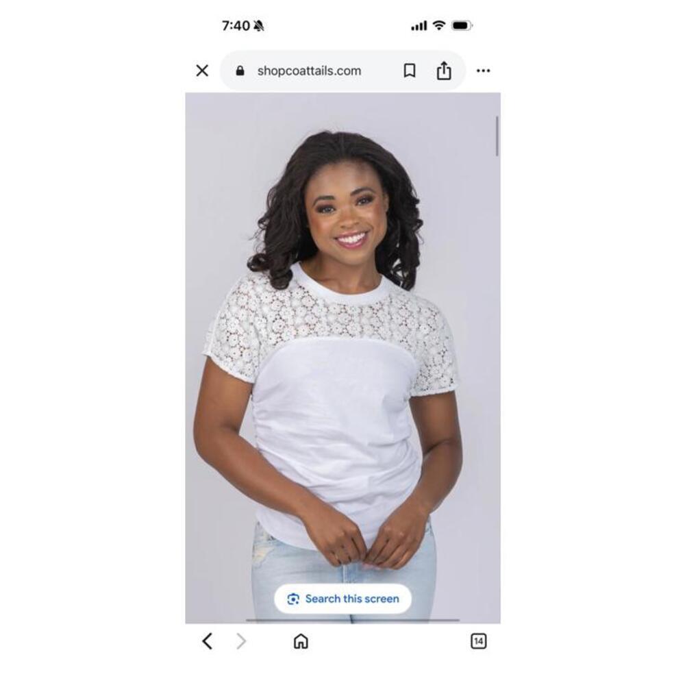 NWT Tanya Taylor Akira Top White Lace and Cotton Blend Size 2X